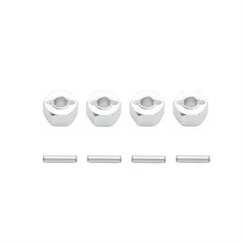 Für Traxxas 1/10 Für Slash 4x4 Für MJX H16 16207 16208 16209 16210 1/16 Rad Hex Hub Adapter Montieren 12mm Dicke 7mm RC Auto Upgrade Teile RC Autozubehör(Silver) von NAFRECX