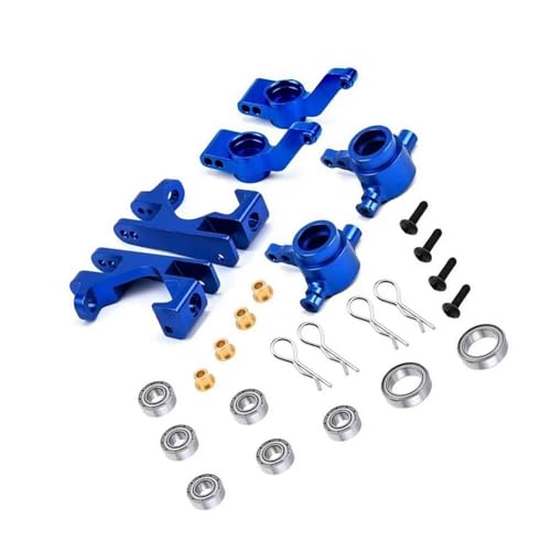 Für Traxxas Für Slash 4X4 HQ727 1/10 Metall Lenkblock Nachlaufblock C-Hub Achsschenkelträger Mit Kugellager Ersatz RC Autoteile RC Autozubehör(Blue) von NAFRECX