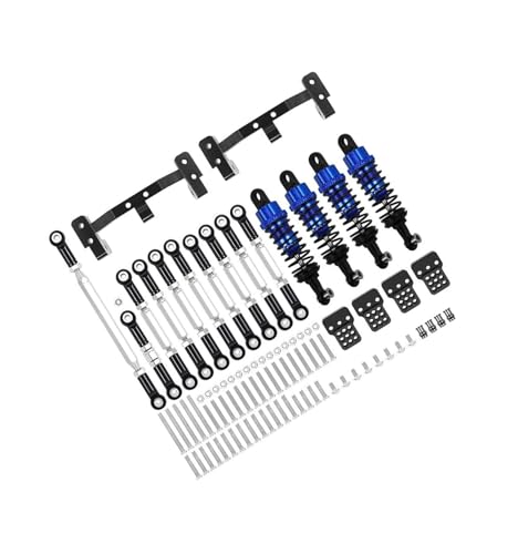 Für WPL C14 C24 1/16 Metall Für Chassis Link Rod Zugstange Halterung Stoßdämpfer Sets Modifikation RC Auto Zubehör Upgrades Teile RC Autozubehör(Blue) von NAFRECX