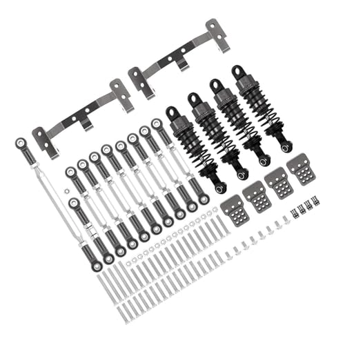 Für WPL C14 C24 1/16 Metall Für Chassis Link Rod Zugstange Halterung Stoßdämpfer Sets Modifikation RC Auto Zubehör Upgrades Teile RC Autozubehör(Gray) von NAFRECX