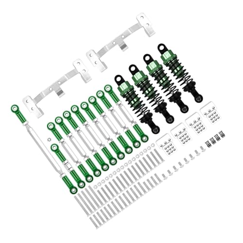 Für WPL C14 C24 1/16 Metall Für Chassis Link Rod Zugstange Halterung Stoßdämpfer Sets Modifikation RC Auto Zubehör Upgrades Teile RC Autozubehör(Green) von NAFRECX