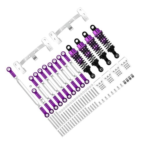 Für WPL C14 C24 1/16 Metall Für Chassis Link Rod Zugstange Halterung Stoßdämpfer Sets Modifikation RC Auto Zubehör Upgrades Teile RC Autozubehör(Purple) von NAFRECX