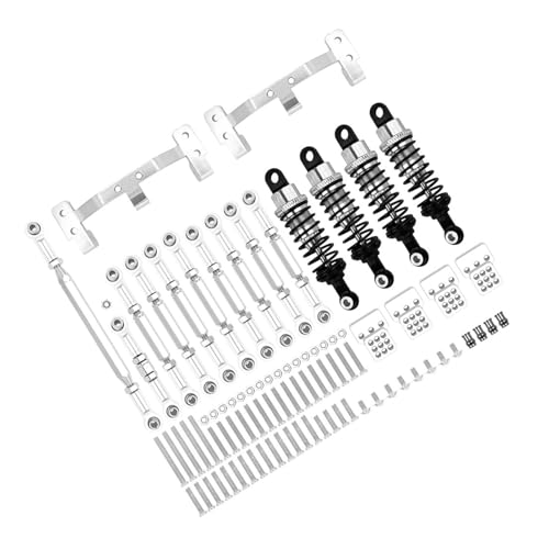 Für WPL C14 C24 1/16 Metall Für Chassis Link Rod Zugstange Halterung Stoßdämpfer Sets Modifikation RC Auto Zubehör Upgrades Teile RC Autozubehör(Silver) von NAFRECX