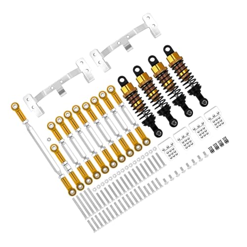 Für WPL C14 C24 1/16 Metall Für Chassis Link Rod Zugstange Halterung Stoßdämpfer Sets Modifikation RC Auto Zubehör Upgrades Teile RC Autozubehör(Yellow) von NAFRECX