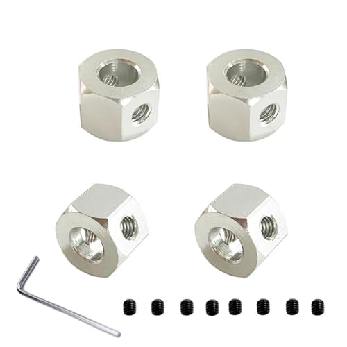 Für WPL D12 D42 Gummi Drift Reifen Upgrade Radnaben Gummi Weiche Reifen RC Auto Ersatzteile Ersatz Zubehör Kinder Spielzeug RC Autozubehör(12mm Adapter 3) von NAFRECX