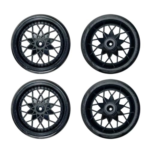 Für WPL D42 D12 Kunststoff Drift Reifen Bald Reifen Radnabe Kits RC LKW Modifikation Teile Kinder Spielzeug Ersatz RC Auto Zubehör RC Autozubehör(Black) von NAFRECX