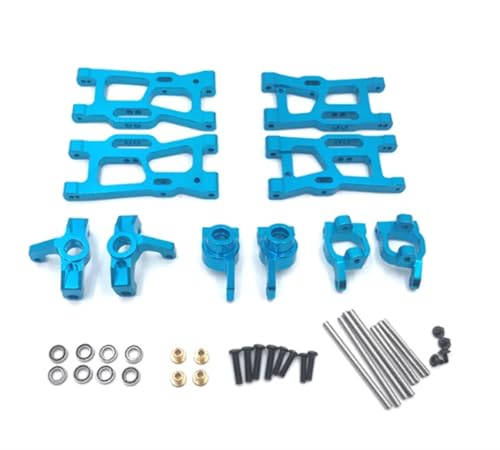 Für Wltoys 1/14 144010 144001 144002 1/12 124018 124019 124016 124017 RC Auto Teile Metall Upgrades Schaukel Arm Lenkung Tasse Lager Dekoration RC Autozubehör(Blue) von NAFRECX