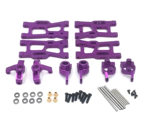 Für Wltoys 1/14 144010 144001 144002 1/12 124018 124019 124016 124017 RC Auto Teile Metall Upgrades Schaukel Arm Lenkung Tasse Lager Dekoration RC Autozubehör(Purple) von NAFRECX