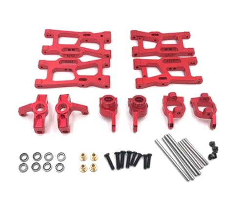 Für Wltoys 1/14 144010 144001 144002 1/12 124018 124019 124016 124017 RC Auto Teile Metall Upgrades Schaukel Arm Lenkung Tasse Lager Dekoration RC Autozubehör(Red) von NAFRECX