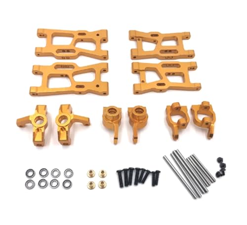 Für Wltoys 1/14 144010 144001 144002 1/12 124018 124019 124016 124017 RC Auto Teile Metall Upgrades Schaukel Arm Lenkung Tasse Lager Dekoration RC Autozubehör(Yellow) von NAFRECX