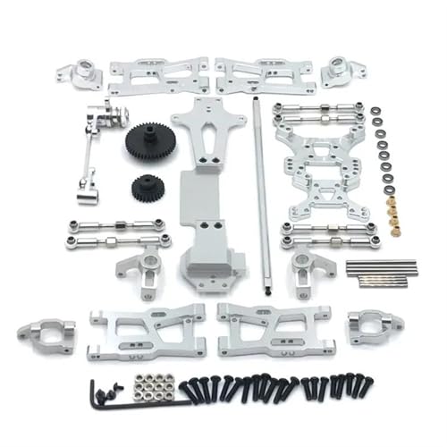 Für Wltoys 144001 144002 144010 1/14 Metall Upgrade Teile Kits Schaukel Arm Link Stange Lenkung Block Tasse Antriebswelle Lager RC Auto Zubehör RC Autozubehör(Silver) von NAFRECX