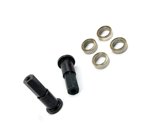 Für Wpl D12 1/10 5MM Metall Front Combiner Radnabe Hex Adapter Mit Lager Upgrade Zubehör Ersatz Rc LKW Auto Teile RC Autozubehör(Black) von NAFRECX