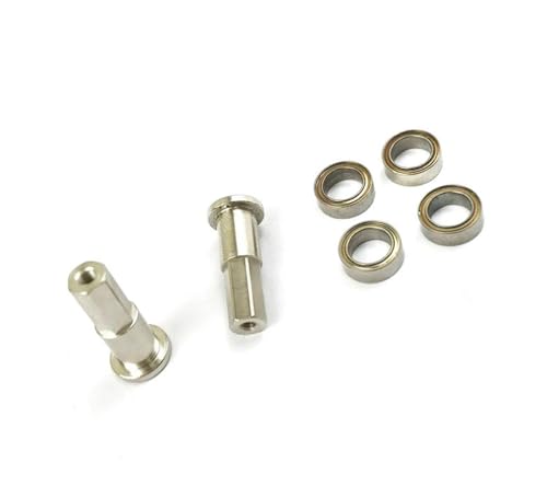 Für Wpl D12 1/10 5MM Metall Front Combiner Radnabe Hex Adapter Mit Lager Upgrade Zubehör Ersatz Rc LKW Auto Teile RC Autozubehör(Silver) von NAFRECX