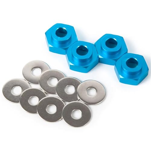Kompatibel Mit Axial Für SCX10 Für TRX4 1/8 1/10 RC Autoteile 4 Stück Sechskant-Radnaben-Antriebsadapter Verlängerungssäule Metallmutter 12 Mm Bis 17 Mm RC Auto Ersatzteile(Blue) von NAFRECX