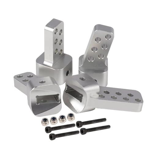 Kompatibel Mit Axial Für SCX10 II Für Chassis DIY 90046 Teile CNC-Aluminium-Achsenverbindungs-Riser 4 Winkel Anti-Squat-Halterungen 1/10 RC Crawler RC Auto Ersatzteile(Silver) von NAFRECX