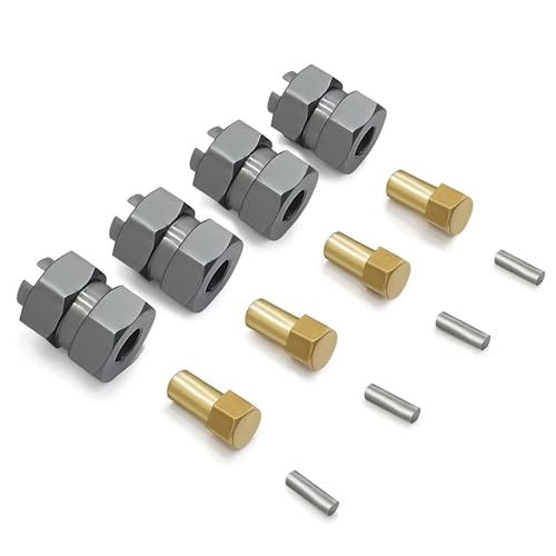 Kompatibel Mit Axial Für SCX24 1/24 RC Crawler Car Upgrade Teile 4PCS Räder Hex Hub Verlängerung Hex Stick Adapter + 4mm RC Auto Ersatzteile(Gray) von NAFRECX