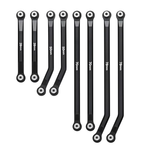 Kompatibel Mit Axial Für SCX24 AXI00005 Für Gladiator-Upgrade-Teile, Hohe Spielfreiheit Für Chassis, 8 Links-Gestänge Für 1/24 RC Crawler Car RC Auto Ersatzteile(Black) von NAFRECX