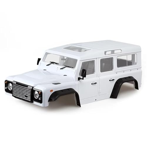 Kompatibel Mit Axial SCX10 90046 TRX4 Für Defender D110, Hartplastik, 313 Mm, 12,3 Zoll Radstand, Karosserie, 1/10 RC Crawler Car RC Auto Ersatzteile(White) von NAFRECX