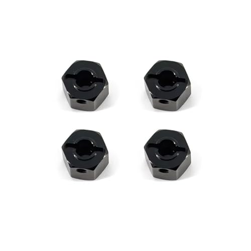 Kompatibel Mit Axial Scx10-Tuningteilen, 12 Mm Metall-Radnaben, Sechskant, 4-teiliges Set, 9,5 Mm Höhe, 1/10 RC-Crawler-Autozubehör RC Auto Ersatzteile(Black) von NAFRECX