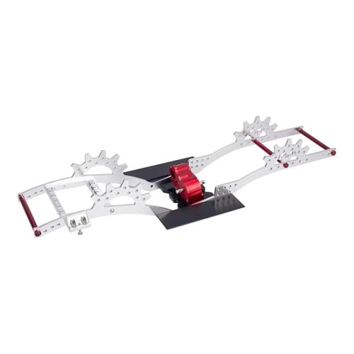 Kompatibel Mit Capra Für SCX10 II VS4-10 1/10 RC Rigs Crawler Für LCG Für Chassis Kit Rahmenschienen Mit Getriebe Doppelservohalterung RC Auto Ersatzteile(Silver) von NAFRECX