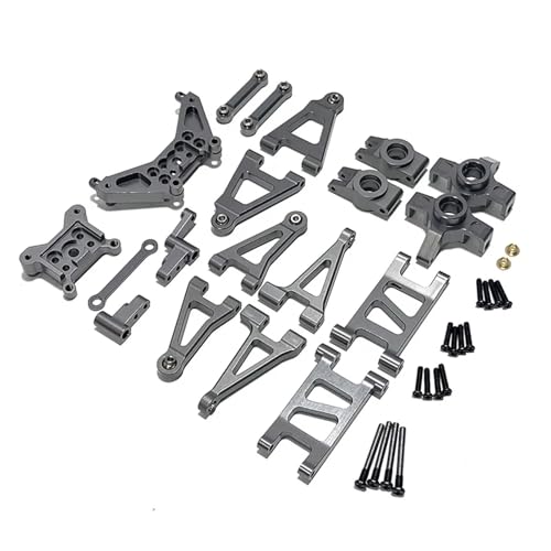 Kompatibel Mit MJX Für Hyper Für Go 14301 14302 14301, Metall-Lenkbaugruppe, Lenkblock, Hinterradnaben, 1/14 RC-Car-Upgrade-Teile RC Auto Ersatzteile(Gray) von NAFRECX