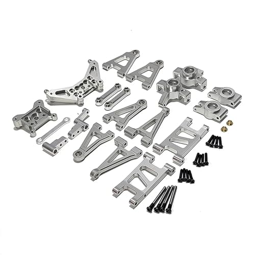 Kompatibel Mit MJX Für Hyper Für Go 14301 14302 14301, Metall-Lenkbaugruppe, Lenkblock, Hinterradnaben, 1/14 RC-Car-Upgrade-Teile RC Auto Ersatzteile(Silver) von NAFRECX