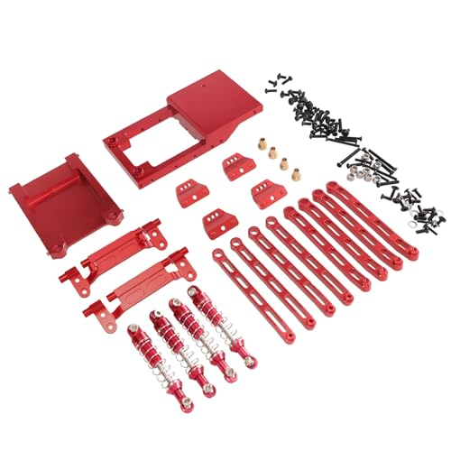 Kompatibel Mit MN Für MN168 Für MN78 1/12 RC Für Modell Auto Teile Aluminium Upgrade Zubehör Stange Stoßdämpfer Kit RC Auto Ersatzteile(Red) von NAFRECX