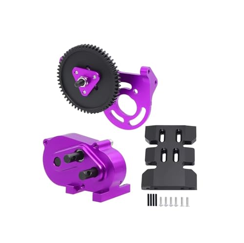 Kompatibel Mit SCX10 I II 90046 Für Capra Für TRX4 Für LCG Prefixal Gearbox Front Motor Transmission Mit Antriebswelle Für 1/10 RC Crawler RC Auto Ersatzteile(Purple) von NAFRECX