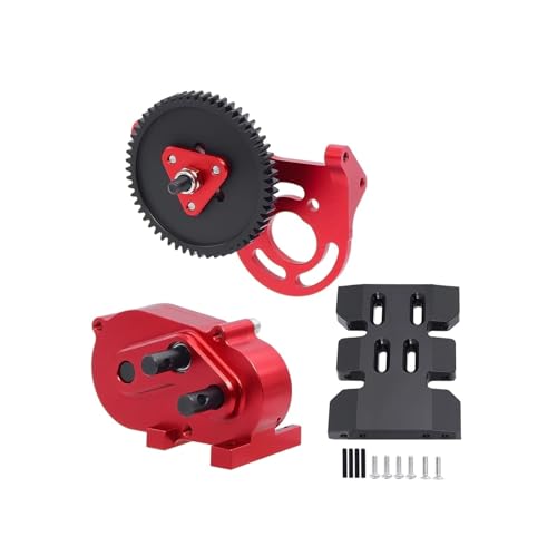 Kompatibel Mit SCX10 I II 90046 Für Capra Für TRX4 Für LCG Prefixal Gearbox Front Motor Transmission Mit Antriebswelle Für 1/10 RC Crawler RC Auto Ersatzteile(Red) von NAFRECX