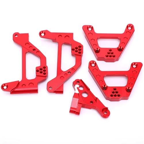 Kompatibel Mit SCX10 III 1:10 RC Auto, Aluminiumlegierung Vorne Und Hinten, Stoßdämpfer, Dämpferhalterung, Upgrade-Zubehör RC Auto Ersatzteile(Red) von NAFRECX