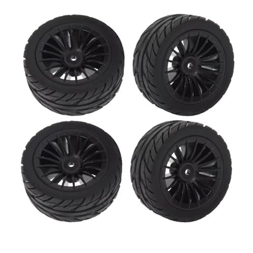 Kompatibel Mit SG1603 Für SG1604 Für SG1605 Für UDIRC UD1601 UD1602 UD1603 UD1604 1/16 RC Autoteile 4 Stück 50 Mm Gummireifen RC Auto Ersatzteile(Black) von NAFRECX
