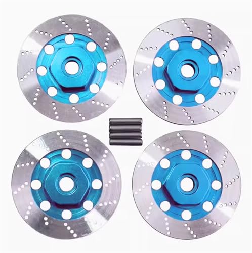 Kompatibel Mit Tamiya TT01 TT02 Für HPI Für HSP Für Sakura D4 1/10 RC-Auto Auf Der Straße Für Rennbremsscheiben-Felgenkasten-Sechskantadapter 12 Mm RC Auto Ersatzteile(Blue) von NAFRECX