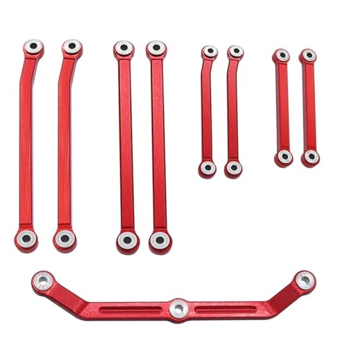 Kompatibel Mit Traxxas Für TRX4M 1/18 RC Crawler Car Ersatz-Upgrades Teile High Clearance Suspension Link Und Steering Link Set RC Auto Ersatzteile(Red) von NAFRECX