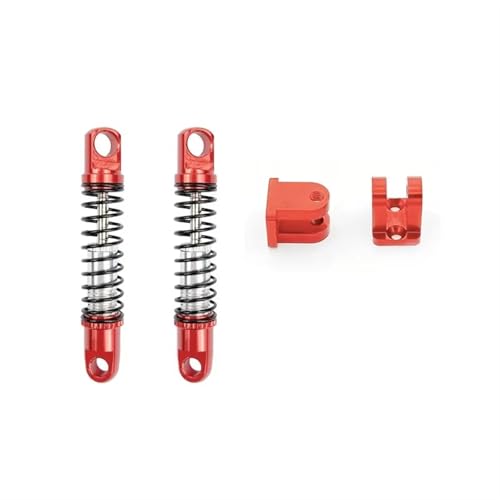 Kompatibel Mit WPL D12 2 Stück Metall-Frontstoßdämpfer-Dämpfer Fernbedienung Auto-Hinterrad-Stoßdämpfer Mit Montage-Upgrade-Teilen RC Auto Ersatzteile(Red,Front) von NAFRECX