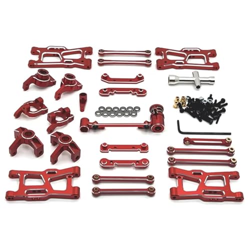 Kompatibel Mit Wltoys 124007 124016 124018 124017 124019 144001 144010 Fernbedienung Auto Metall Teile Upgrade Kit RC Auto Ersatzteile(Red) von NAFRECX
