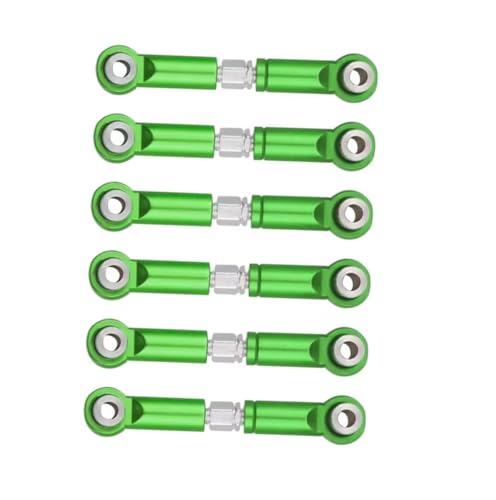 Kompatibel Mit Wltoys A949 A959 A969 A979 K929 1/18 RC-Autozubehör 6er-Pack Metall-Trolley-Autolenkung Oszillierender Servogestängearm RC Auto Ersatzteile(Green) von NAFRECX