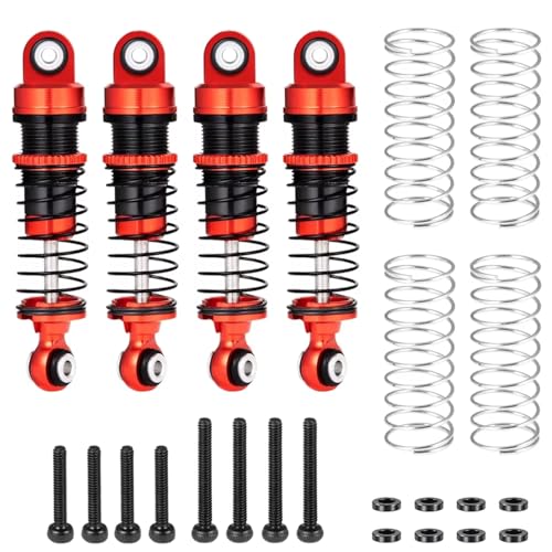 RC-Stoßdämpfer Kompatibel Mit FMS Für LC80 1/18 RC-Auto-Upgrade-Modifikationsteile, Zubehör, 4-teilige Stoßdämpfer Aus Aluminiumlegierung(Red) von NAFRECX