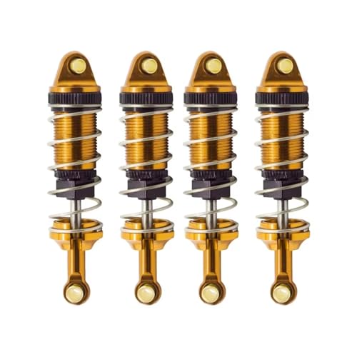 RC-Stoßdämpfer Kompatibel Mit MJX Für Hyper Go 14301 14302 1/14 RC-Autoteile, Metall, Vorne Und Hinten, Hydraulische Stoßdämpfer, Loch Zu Loch, 60 Mm(Yellow) von NAFRECX