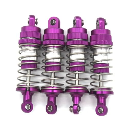 RC-Stoßdämpfer Kompatibel Mit Mjx 14301 13402 14303 1/14 RC-Auto, Metall-Upgrade-Zubehör, Teile, Armaturen, Öldruckstoßdämpfer Vorne Und Hinten(Purple) von NAFRECX
