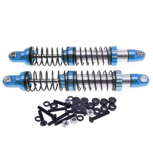 RC-Stoßdämpfer Kompatibel Mit Outback 86100 86110 FTX5579 1/10 Rc Crawler Autozubehör, 2 Stück Stoßdämpfer Aus Legierung Vorne Und Hinten, Mit Öl Gefüllt(Blue) von NAFRECX