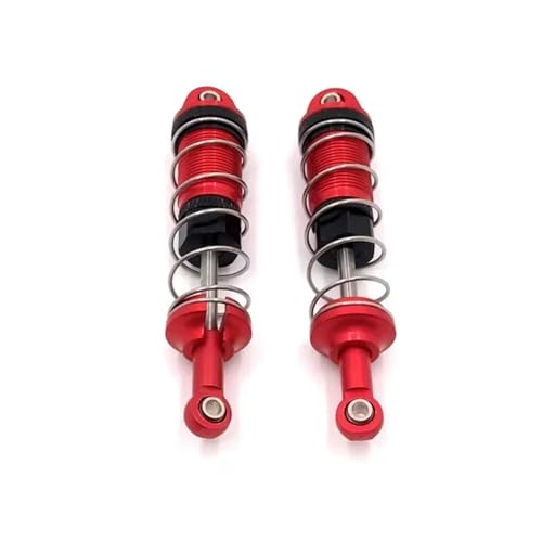 RC-Stoßdämpfer Kompatibel Mit SCY 16101 16102 16103 1/16 RC-Auto-Upgrade-Teile Zubehör 2 Stück Metallöl-Stoßdämpferdämpfer(Red) von NAFRECX