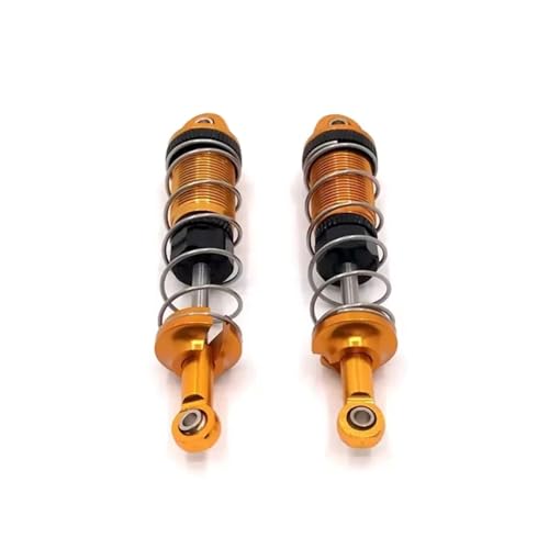RC-Stoßdämpfer Kompatibel Mit SCY 16101 16102 16103 1/16 RC-Auto-Upgrade-Teile Zubehör 2 Stück Metallöl-Stoßdämpferdämpfer(Yellow) von NAFRECX