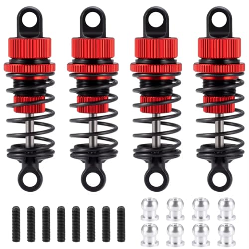 RC-Stoßdämpfer Kompatibel Mit Tamiya Für TT02 1/10 RC Drift Car Upgrade-Teile 4-teiliges Ölstoßdämpfer-Dämpferset Aus Aluminiumlegierung(Red) von NAFRECX