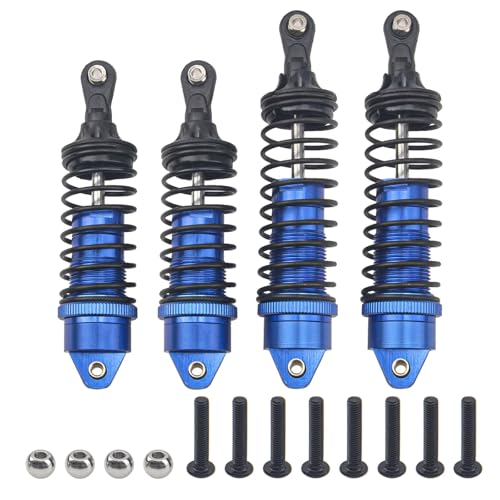 RC-Stoßdämpfer Kompatibel Mit Traxxas Für Slash Für Rustler Für Stampede RC-Auto-Upgrade-Teile, 4 Stück Vordere Und Hintere RC-Stoßdämpfer(Blue) von NAFRECX