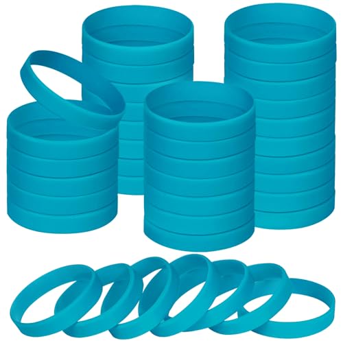NAHRMY Silikon Armbänder Mehrere Farben Gummiarmbänder Sport Gummi Armband Silikonarmbänder Silicone Wristband für Männer Frauen Sport Party Dekoration Kleine Geschenke (Blau) von NAHRMY