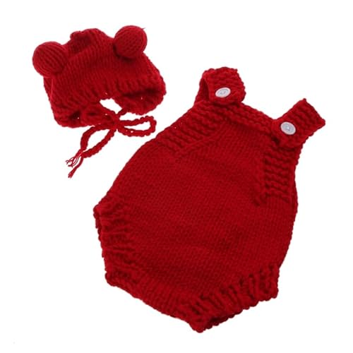 NAIXUE Baby Fotoshooting Requisiten Kostüm Set Overall Und Bärenohren Mütze Neugeborenen Foto Requisiten Fotografie Kleidung Photosudio Zubehör von NAIXUE