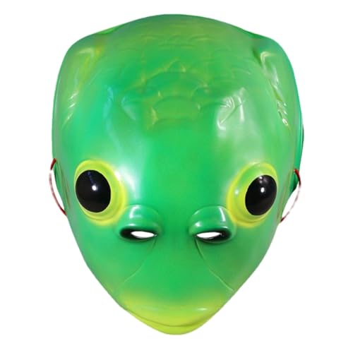 NAIYAN Grüne Fischkopf-Maske, lustige Fischkopf-Maske, Grüne Fischtier-Vollkopfmaske, Tier-Cosplay-Requisite für Halloween-Karnevalsparty, Kostüm für Erwachsene, Gesichtsverkleidung von NAIYAN