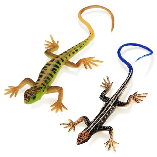 NAKIMO Plastic Lizard Toys Lizard Figure Realistic Fake Lizards Artificial Model Reptile Toy for Cake Decoration Prank Props Educational Toys (Set - A) von NAKIMO