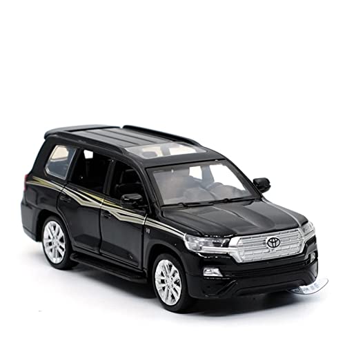 NALora Motorfahrzeuge Replika Auto 1/32 Für Toyota Land Cruiser SUV Simulation Legierung Druckguss Automodell Kinder Sound Licht Spielzeug Originalgetreue Nachbildung (Color : Black) von NALora