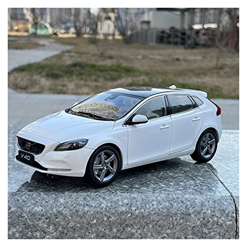 NALora Motorfahrzeuge Replika Auto 1:18 Diecast Fahrzeug Für Volvo V40 2016 SUV Simulation Alloy Car Model Collection Souvenir Display Originalgetreue Nachbildung (Color : White) von NALora